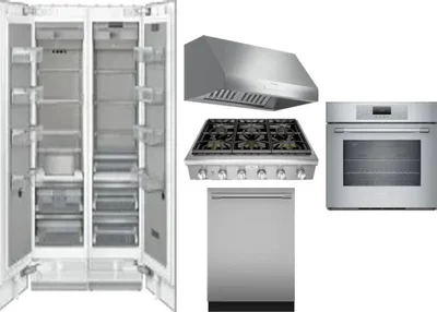 6 Piece Package Includes Refrigerator, Freezer, Cooktop, Wall Oven, Hood And Dishwasher