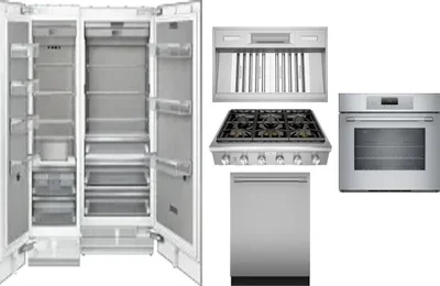 6 Piece Package Includes Refrigerator, Freezer, Cooktop, Wall Oven, Hood And Dishwasher