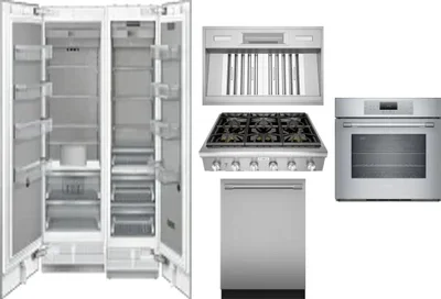 6 Piece Package Includes Refrigerator, Freezer, Cooktop, Wall Oven, Hood And Dishwasher