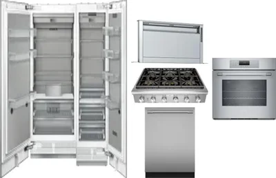 6 Piece Package Includes Refrigerator, Freezer, Cooktop, Wall Oven, Hood And Dishwasher