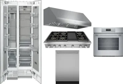 6 Piece Package Includes Refrigerator, Freezer, Cooktop, Wall Oven, Hood And Dishwasher
