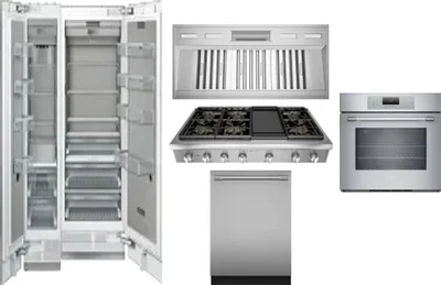 6 Piece Package Includes Refrigerator, Freezer, Cooktop, Wall Oven, Hood And Dishwasher
