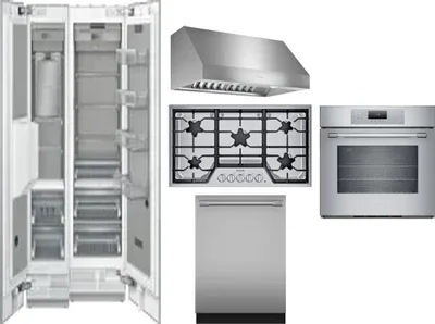 6 Piece Package Includes Refrigerator, Freezer, Cooktop, Wall Oven, Hood And Dishwasher