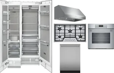 6 Piece Package Includes Refrigerator, Freezer, Cooktop, Wall Oven, Hood And Dishwasher