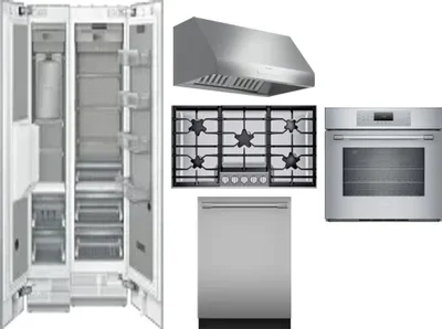 6 Piece Package Includes Refrigerator, Freezer, Cooktop, Wall Oven, Hood And Dishwasher