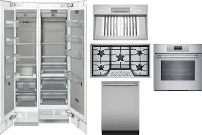 6 Piece Package Includes Refrigerator, Freezer, Cooktop, Wall Oven, Hood And Dishwasher