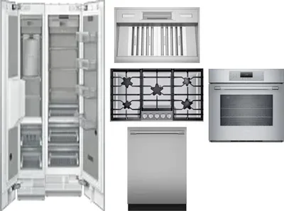 6 Piece Package Includes Refrigerator, Freezer, Cooktop, Wall Oven, Hood And Dishwasher
