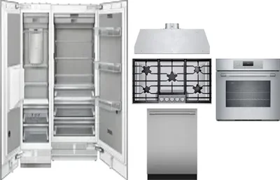 6 Piece Package Includes Refrigerator, Freezer, Cooktop, Wall Oven, Hood And Dishwasher