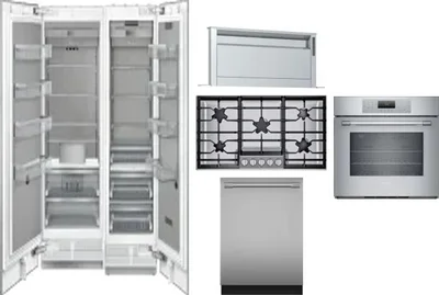 6 Piece Package Includes Refrigerator, Freezer, Cooktop, Wall Oven, Hood And Dishwasher