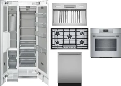 6 Piece Package Includes Refrigerator, Freezer, Cooktop, Wall Oven, Hood And Dishwasher