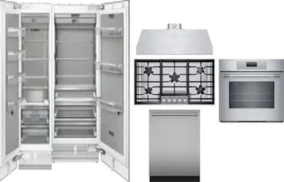 6 Piece Package Includes Refrigerator, Freezer, Cooktop, Wall Oven, Hood And Dishwasher