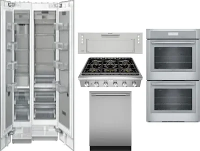 6 Piece Package Includes Refrigerator, Freezer, Cooktop, Wall Oven, Hood And Dishwasher