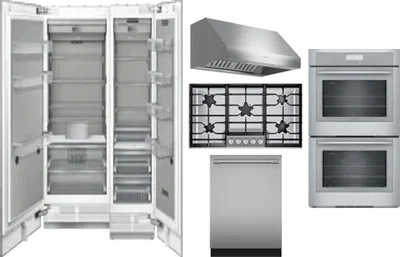 6 Piece Package Includes Refrigerator, Freezer, Cooktop, Wall Oven, Hood And Dishwasher