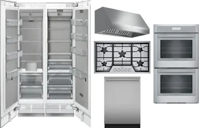 6 Piece Package Includes Refrigerator, Freezer, Cooktop, Wall Oven, Hood And Dishwasher