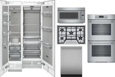 6 Piece Package Includes Refrigerator, Freezer, Cooktop, Wall Oven, Microwave And Dishwasher