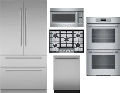 5 Piece Package Includes Refrigerator, Cooktop, Wall Oven, Microwave And Dishwasher