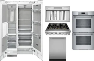 6 Piece Package Includes Refrigerator, Freezer, Cooktop, Wall Oven, Hood And Dishwasher