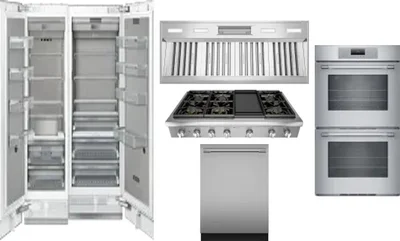 6 Piece Package Includes Refrigerator, Freezer, Cooktop, Wall Oven, Hood And Dishwasher