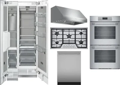 6 Piece Package Includes Refrigerator, Freezer, Cooktop, Wall Oven, Hood And Dishwasher