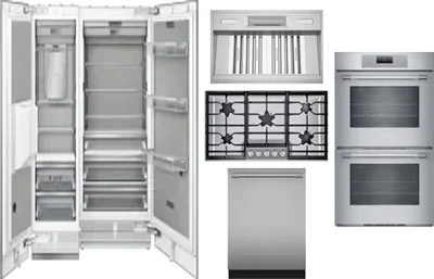 6 Piece Package Includes Refrigerator, Freezer, Cooktop, Wall Oven, Hood And Dishwasher