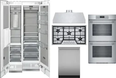 6 Piece Package Includes Refrigerator, Freezer, Cooktop, Wall Oven, Hood And Dishwasher