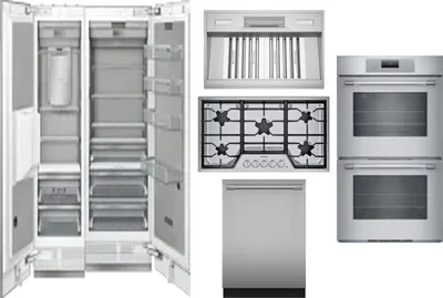 6 Piece Package Includes Refrigerator, Freezer, Cooktop, Wall Oven, Hood And Dishwasher