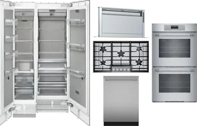 6 Piece Package Includes Refrigerator, Freezer, Cooktop, Wall Oven, Hood And Dishwasher