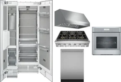 6 Piece Package Includes Refrigerator, Freezer, Cooktop, Wall Oven, Hood And Dishwasher