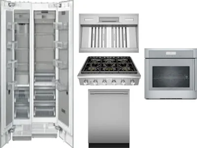 6 Piece Package Includes Refrigerator, Freezer, Cooktop, Wall Oven, Hood And Dishwasher