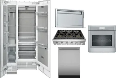 6 Piece Package Includes Refrigerator, Freezer, Cooktop, Wall Oven, Hood And Dishwasher