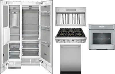 6 Piece Package Includes Refrigerator, Freezer, Cooktop, Wall Oven, Hood And Dishwasher