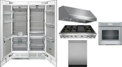 6 Piece Package Includes Refrigerator, Freezer, Cooktop, Wall Oven, Hood And Dishwasher