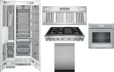 6 Piece Package Includes Refrigerator, Freezer, Cooktop, Wall Oven, Hood And Dishwasher