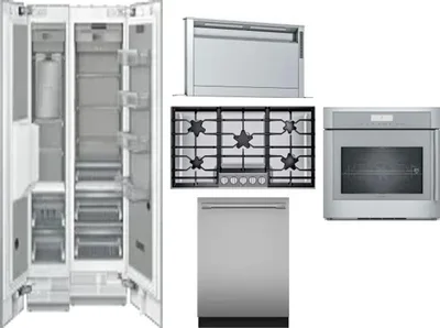 6 Piece Package Includes Refrigerator, Freezer, Cooktop, Wall Oven, Hood And Dishwasher