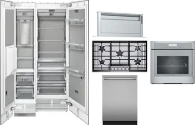 6 Piece Package Includes Refrigerator, Freezer, Cooktop, Wall Oven, Hood And Dishwasher