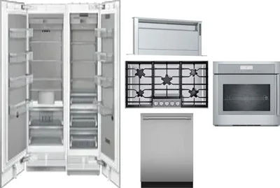 6 Piece Package Includes Refrigerator, Freezer, Cooktop, Wall Oven, Hood And Dishwasher