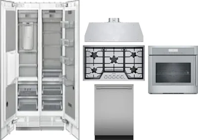 6 Piece Package Includes Refrigerator, Freezer, Cooktop, Wall Oven, Hood And Dishwasher