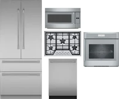 5 Piece Package Includes Refrigerator, Cooktop, Wall Oven, Microwave And Dishwasher