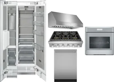6 Piece Package Includes Refrigerator, Freezer, Cooktop, Wall Oven, Hood And Dishwasher