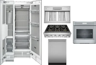 6 Piece Package Includes Refrigerator, Freezer, Cooktop, Wall Oven, Hood And Dishwasher