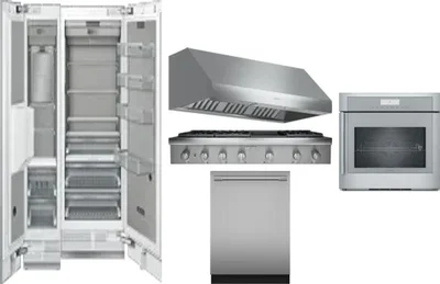 6 Piece Package Includes Refrigerator, Freezer, Cooktop, Wall Oven, Hood And Dishwasher
