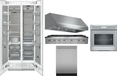 6 Piece Package Includes Refrigerator, Freezer, Cooktop, Wall Oven, Hood And Dishwasher