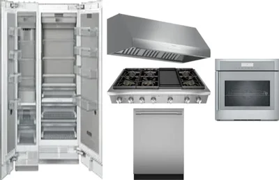 6 Piece Package Includes Refrigerator, Freezer, Cooktop, Wall Oven, Hood And Dishwasher