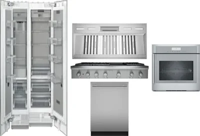 6 Piece Package Includes Refrigerator, Freezer, Cooktop, Wall Oven, Hood And Dishwasher