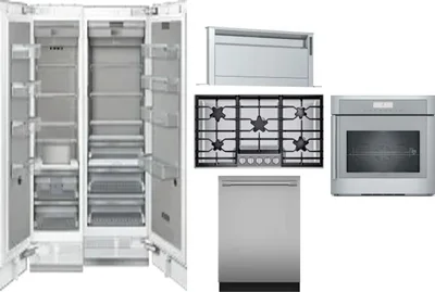 6 Piece Package Includes Refrigerator, Freezer, Cooktop, Wall Oven, Hood And Dishwasher