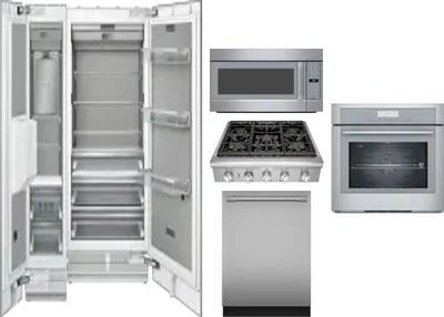 6 Piece Package Includes Refrigerator, Freezer, Cooktop, Wall Oven, Microwave And Dishwasher