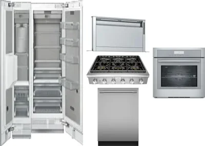 6 Piece Package Includes Refrigerator, Freezer, Cooktop, Wall Oven, Hood And Dishwasher