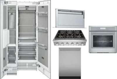 6 Piece Package Includes Refrigerator, Freezer, Cooktop, Wall Oven, Hood And Dishwasher