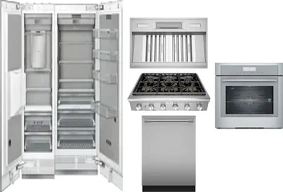 6 Piece Package Includes Refrigerator, Freezer, Cooktop, Wall Oven, Hood And Dishwasher