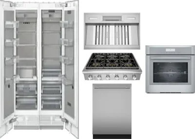 6 Piece Package Includes Refrigerator, Freezer, Cooktop, Wall Oven, Hood And Dishwasher